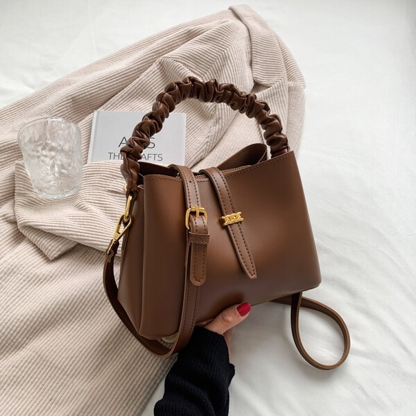 

Minimalist Bucket Bag, Coffee brown