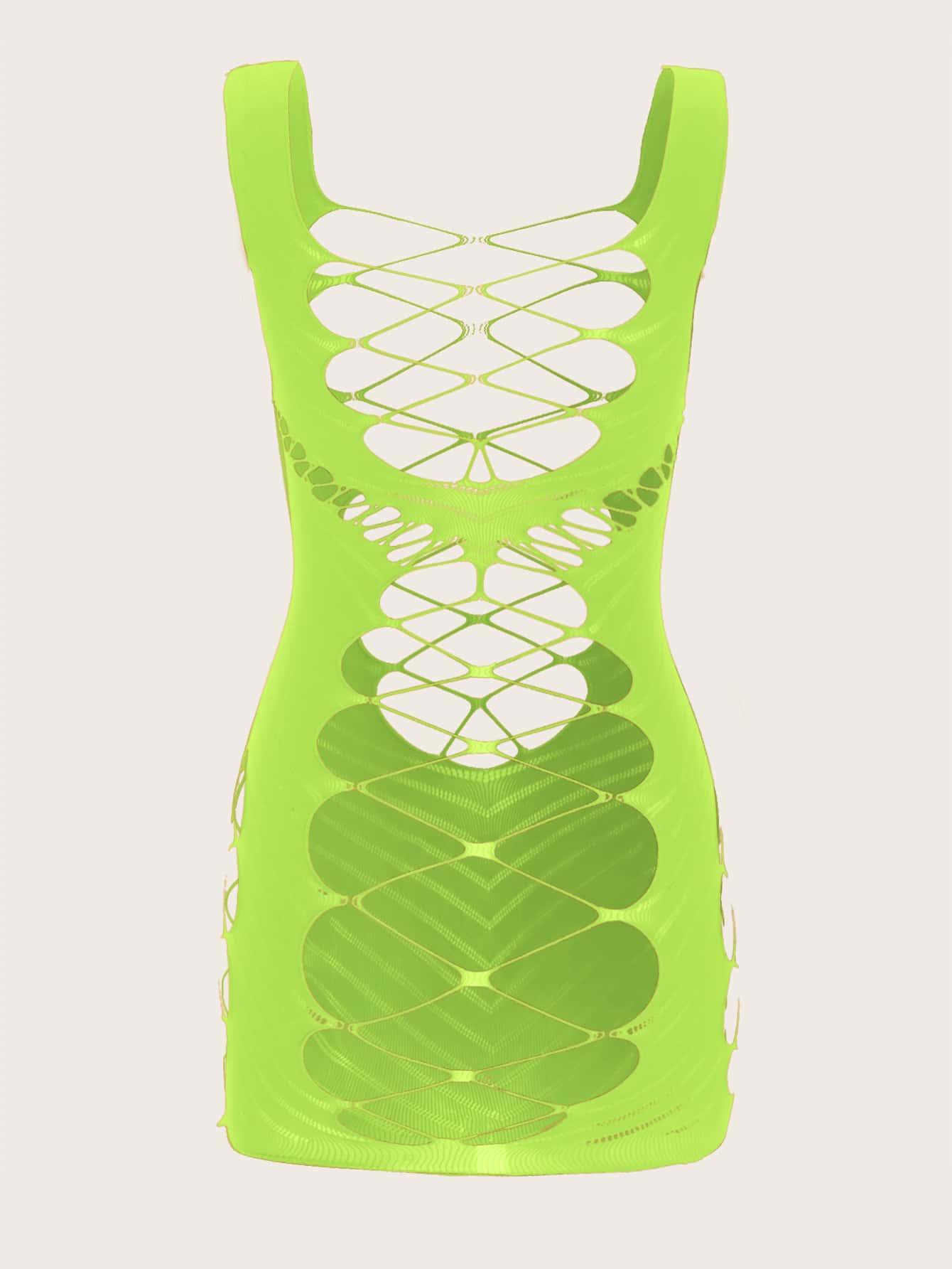 Cut-out Mesh Slips - Yellow - View 2