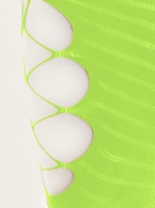 Cut-out Mesh Slips - Yellow - View 4