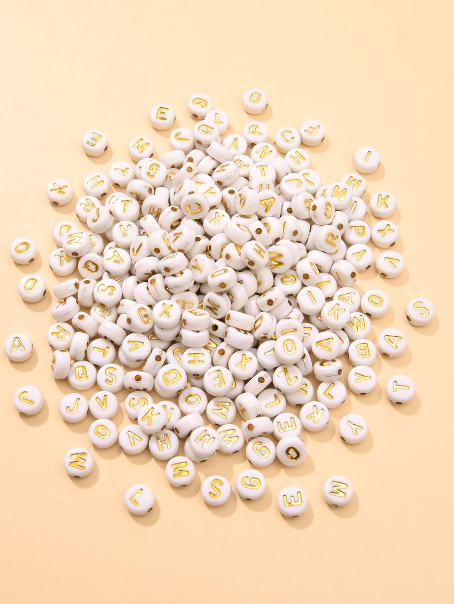 200pcs Letter Decor Bead DIY Jewelry Accessory - Multicolor - View 1