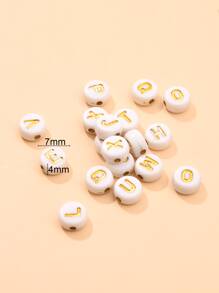 200pcs Letter Decor Bead DIY Jewelry Accessory - Multicolor - View 3