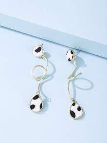 Bông tai quyến rũ giọt nước - Đen và trắng - Xem 2