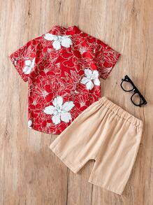 嬰兒印花襯衫和雙口袋短褲 - 彩色 - 查看 2