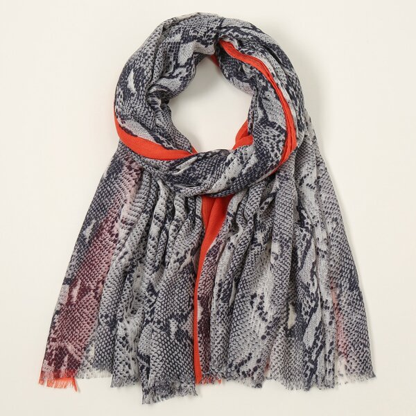 

Snakeskin Print Scarf, Multicolor