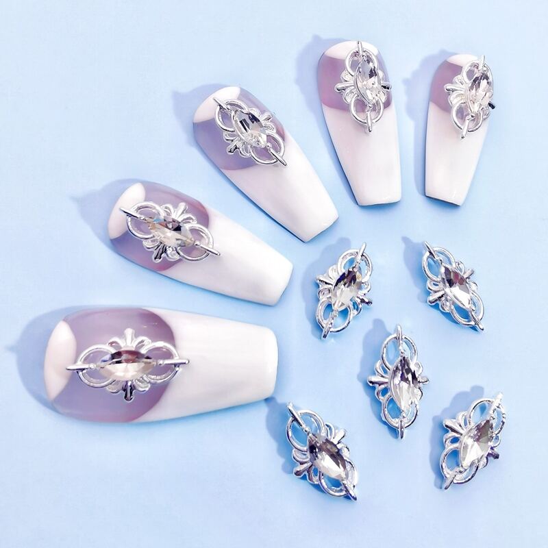 

10pcs Rhinestone Nail Art Decoration, Silver