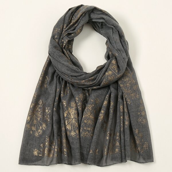 

Plant Print Scarf, Multicolor