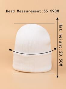 鏈條裝飾針織豆豆帽 - 查看 4