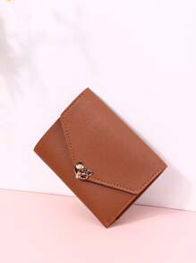 金屬裝飾折疊皮夾 - 棕色 - 查看 4