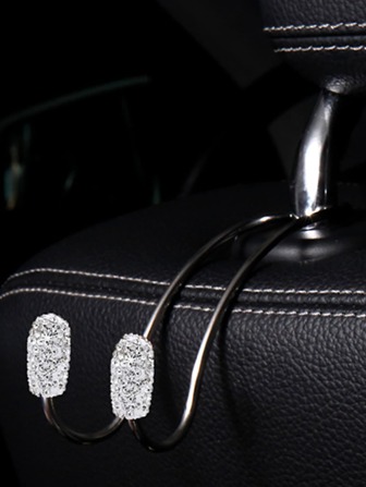 1pc Rhinestone Decor Car Seat Back Hook