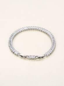 方晶鋯石裝飾手環 - 銀色 - 查看 2