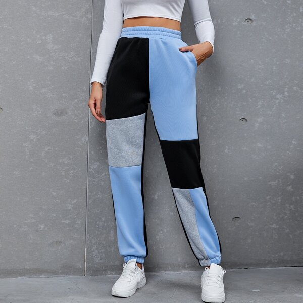 

Cut And Sew Slant Pocket Sweatpants, Multicolor