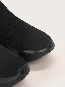 CUCCOO BASICS Minimalist High-Top Sock Sneakers - Black - View 3