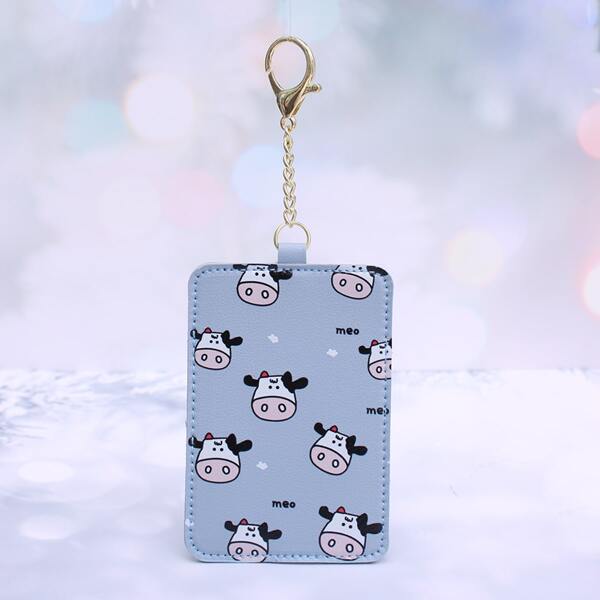 

Cartoon Cattle Graphic Card Holder, Blue