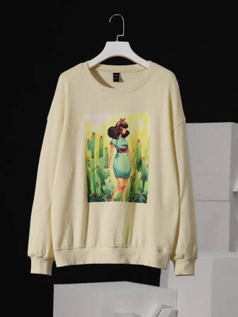 Cetriya 仙人掌和人像圖案運動衫