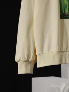 Cetriya 仙人掌和人像圖案運動衫 - 杏色 - 查看 5