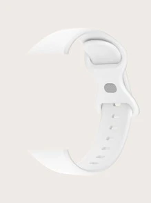 Plain Silicone Watchband Compatible With Apple Watch - White - View 2