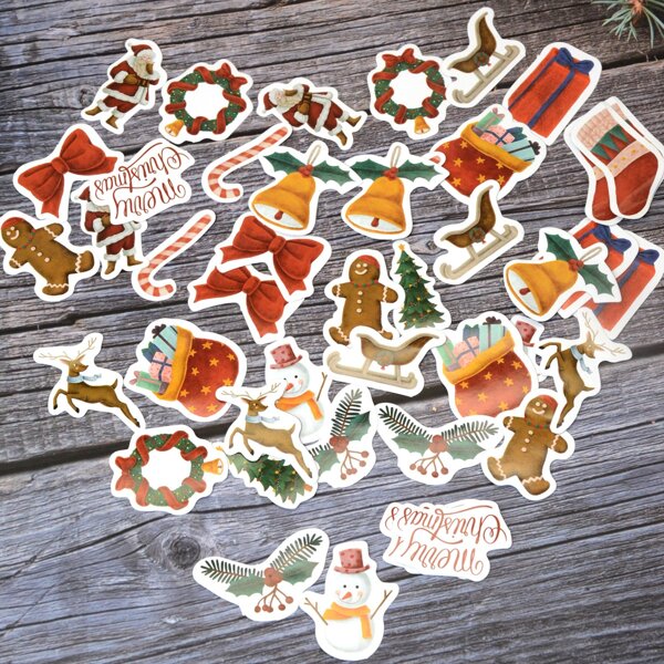 

45pcs Christmas Pattern Random Sticker, Multicolor