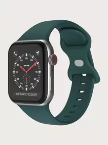 Plain Silicone Watchband Compatible With Apple Watch - Olive Green - View 1