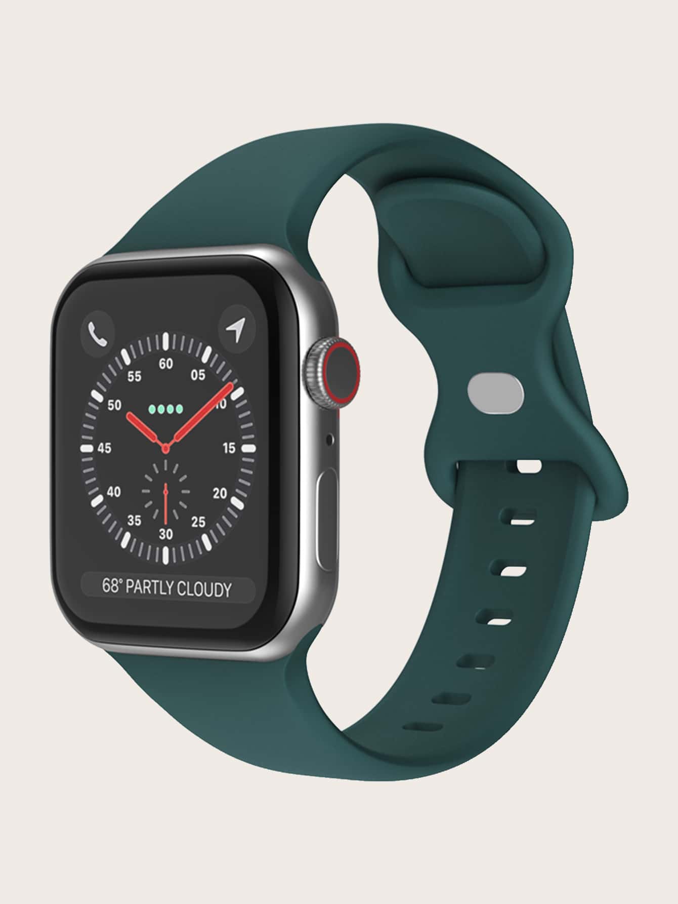 Plain Silicone Watchband Compatible With Apple Watch - Olive Green - View 1