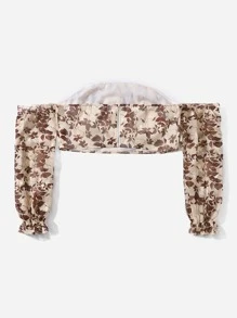 Áo sơ mi Plus Size Dây kéo Hoa Tất cả trên in Boho - Nhiều màu - Xem 2