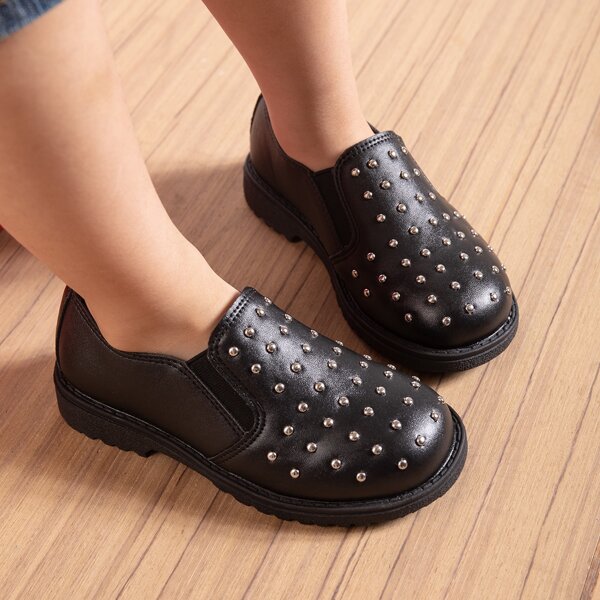

Girls Studded Decor Flats, Black
