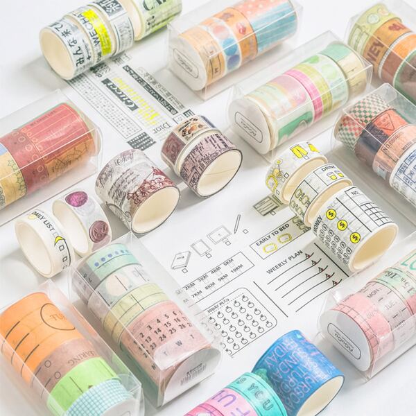 

4rolls Mixed Pattern Random Washi Tape, Multicolor