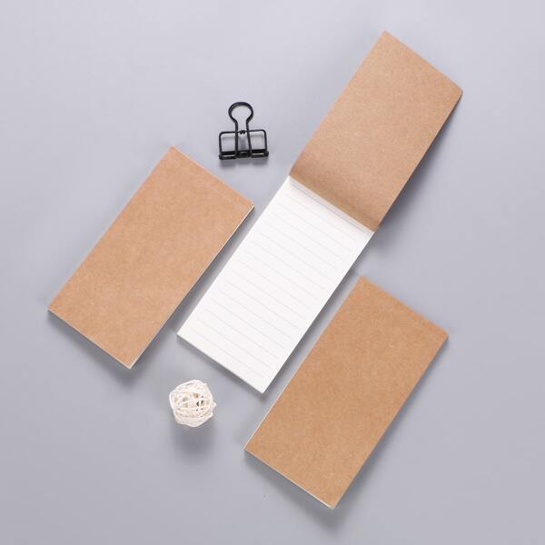 

1pc Kraft Paper Memo Pad, Brown