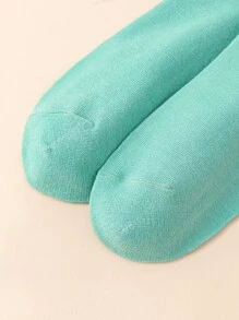 笑臉圖案中筒襪 - 綠色 - 查看 4