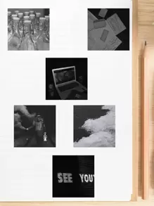 50 miếng dán đen trắng, nhãn dán đơn sắc, nhãn dán sáng tạo đen trắng phù hợp cho sách, cốc, ván trượt, đồ dùng làm sổ lưu niệm, nhãn dán vui nhộn, nhãn dán máy tính xách tay, nhãn dán điện thoại Kindle. - Đen và trắng - Xem 4