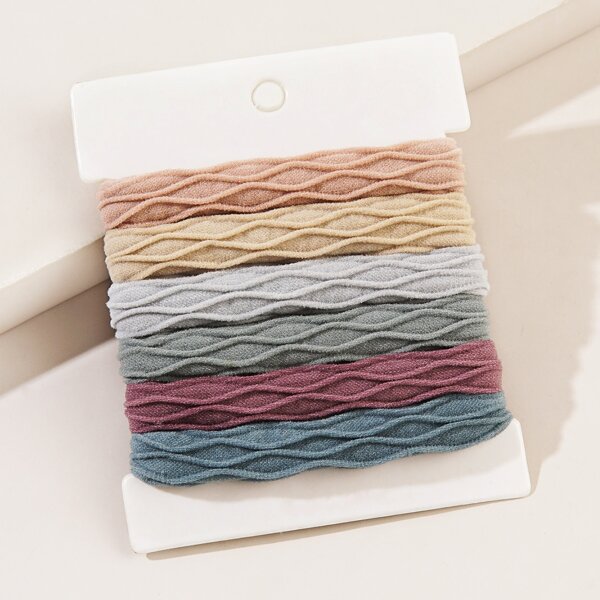 

6pcs Simple Hair Tie, Multicolor