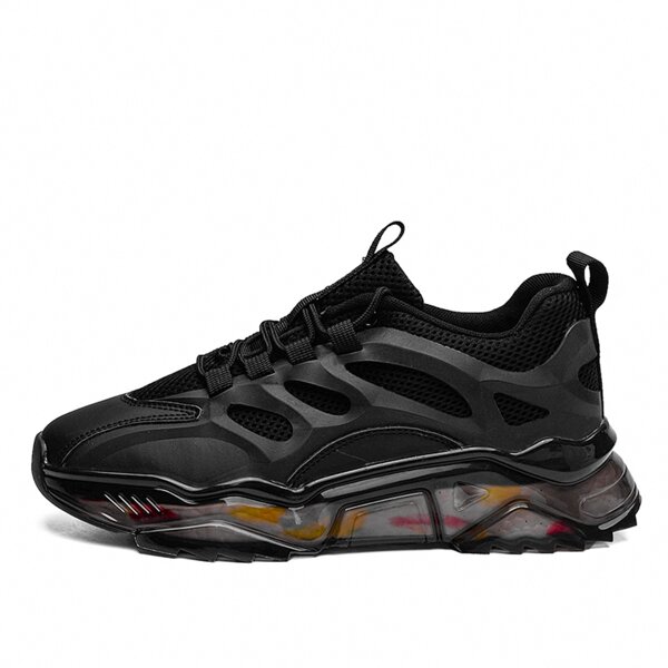 

Men Mesh Panel Chunky Sneakers, Black