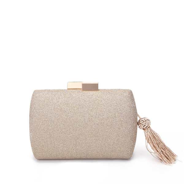 

Glitter & Glitter Decor Box Bag, Gold