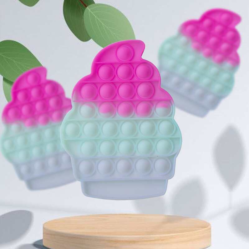 

1pc Ice Cream Shaped Push Pop Bubble, Multicolor