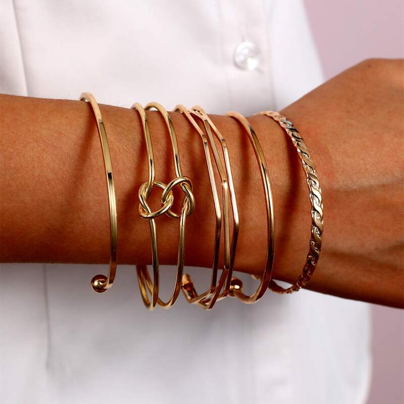 

5pcs Minimalist Bracelet, Gold
