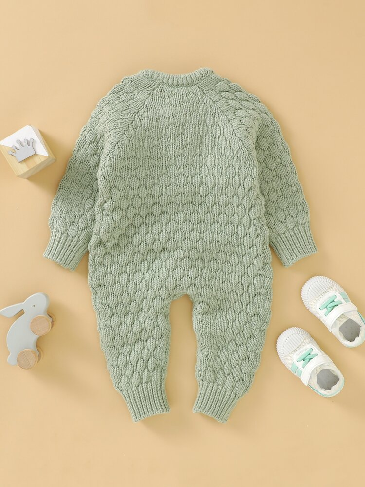 Baby Girls' Sweater Style Jumpsuit With Raglan Sleeve