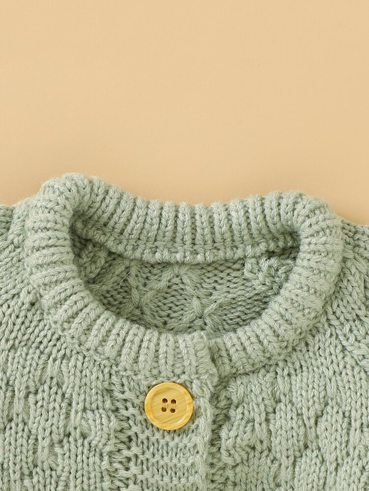 Baby Girls' Sweater Style Jumpsuit With Raglan Sleeve