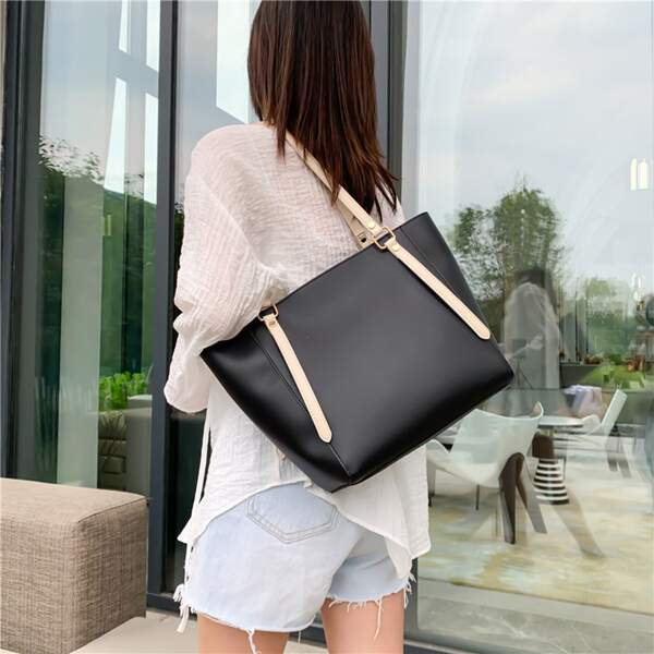 

Minimalist Large Capacity Tote Bag, Black