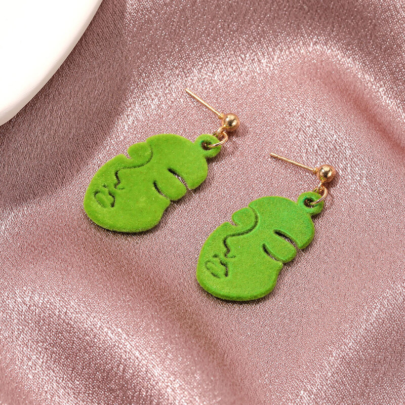 

Figure Drop Earrings, Green