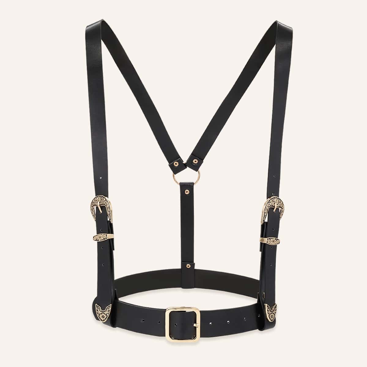 текстурированный с металлической пряжкой Портупея с дырокол