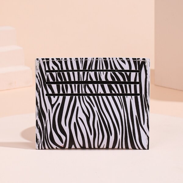 

Держатель для карт с узором зебры, Черный и белый
