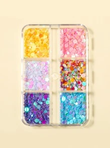 1 盒圆形亮片美甲装饰 - 彩色 - 查看 2