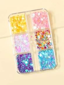 1 盒圆形亮片美甲装饰 - 彩色 - 查看 3