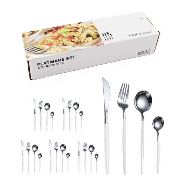 

24pcs Stainless Steel Cutlery Set, Multicolor