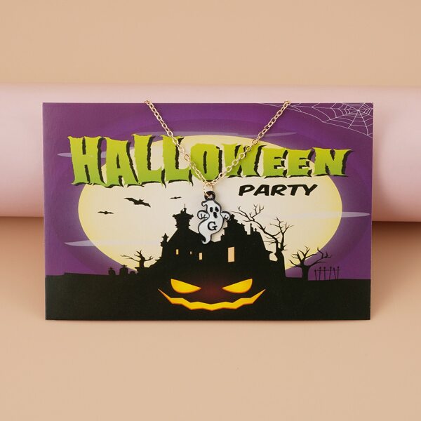 

Halloween Ghost Charm Necklace, Multicolor