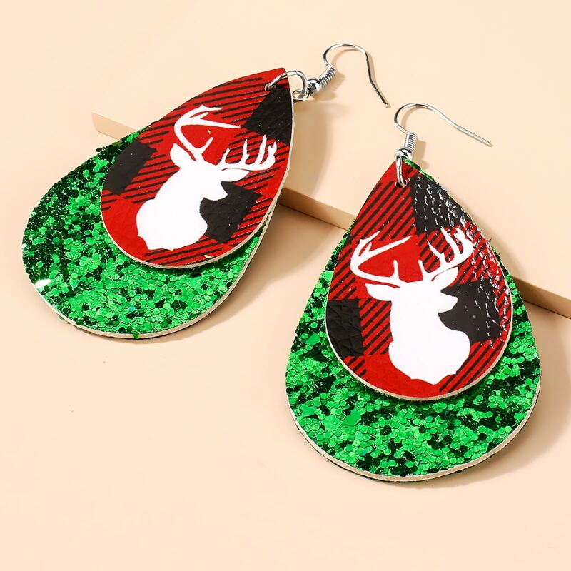 

Elk Graphic Drop Earrings, Multicolor