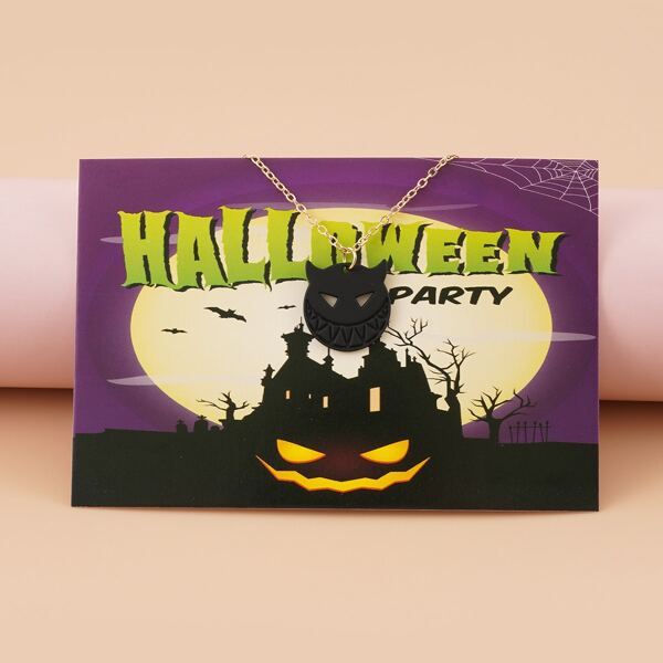 

Halloween Monster Charm Necklace, Black