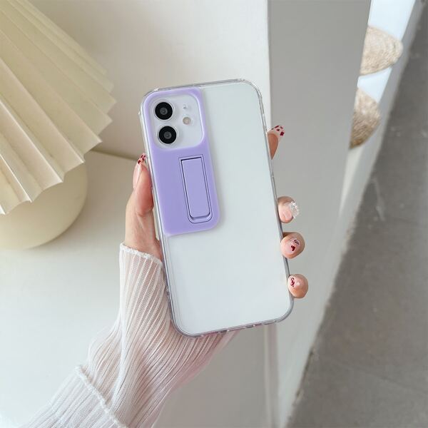 

Clear Phone Case With Holder, Purple