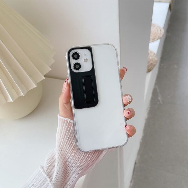 

Clear Phone Case With Holder, Black