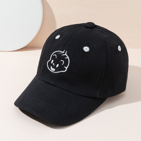 

Toddler Kids Cartoon Embroidered Baseball Cap, Black