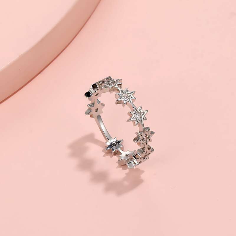 

Rhinestone Decor Ring, Silver